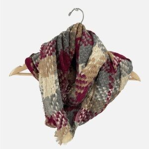 Women’s Infinity Circle Wrap Woven Plaid Neck Warmer Winter Scarf Boho Fashion